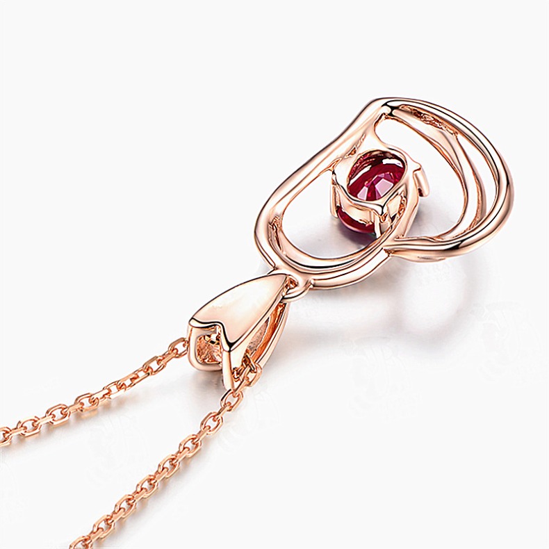 Heart Necklaces for Women Rose Gold Necklaces for Her,Red Heart Birthstone Necklace Dainty Necklace Jewelry Gifts for Christmas Anniversary Birthday G