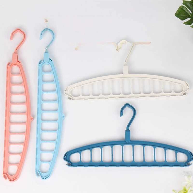 1pcs 11-hole clothes hanger organizer multi-functional mark-free clothes hanger home-use magic folding clothes drying rack C251117