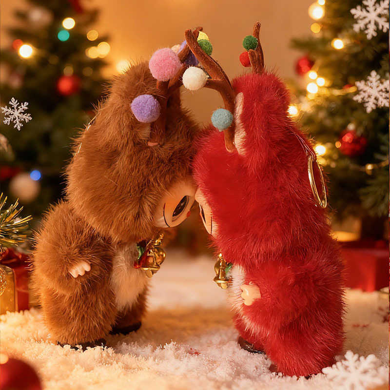 Labubu Plush Doll Motherland Edition Christmas Heart Eyes Vinyl Labubu Pendant Plush Toy J251117