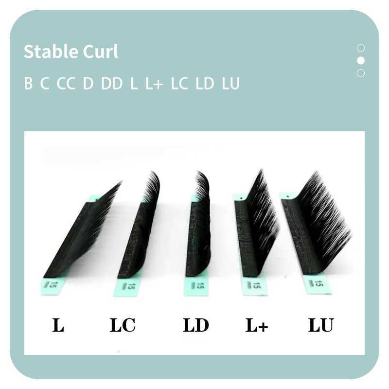 DIYDAY L shape Eyelash Extensions LU LC LD M Curl Volume Lashes Matt Black PBT Mink Individual Fake Eyelashes for Make upT251117