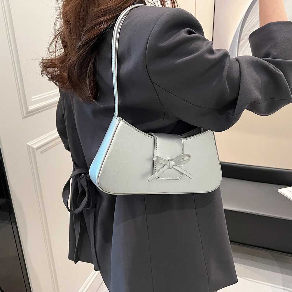 Women Casual Tote Handbag PU Leather Leisure Armpit Handbag Solid Color Fashion Shoulder Purse Girls Outdoor Daily BagW251117