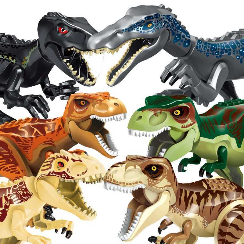 Jurassic Dinosaur World Savage Raptor T-Rex Triceratops Indominus Rex Model Building Blocks Dinosaur Velociraptor Character Building Blocks ToyY250417