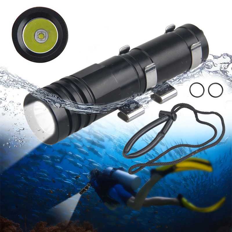 Diving Light Super Bright Professional Scuba Dive Flashlight IP68 Waterproof For 100m Underwater Diving Catching Fish Lamp M251117