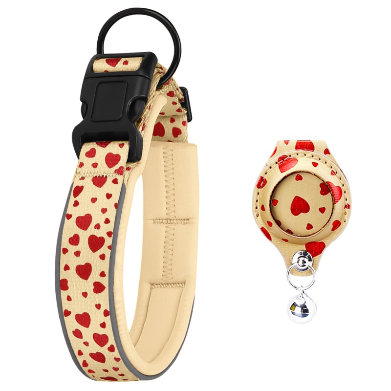Factory Custom & Free Design Nylon/polyester Pet Collar | Anti-Lost Adjustable Dog Cat Collar with Air Tag Holder & GPS Compatible | Comfortable Safet