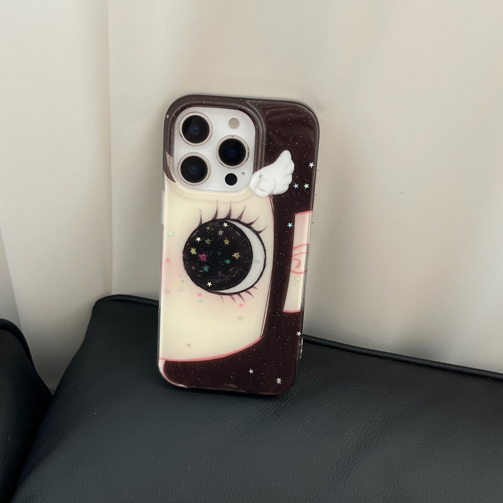 Big Face Star Eye Phone Case Compatible with iPhone 17/16 Pro Max Personalized Protective Cover iPhone 15/14