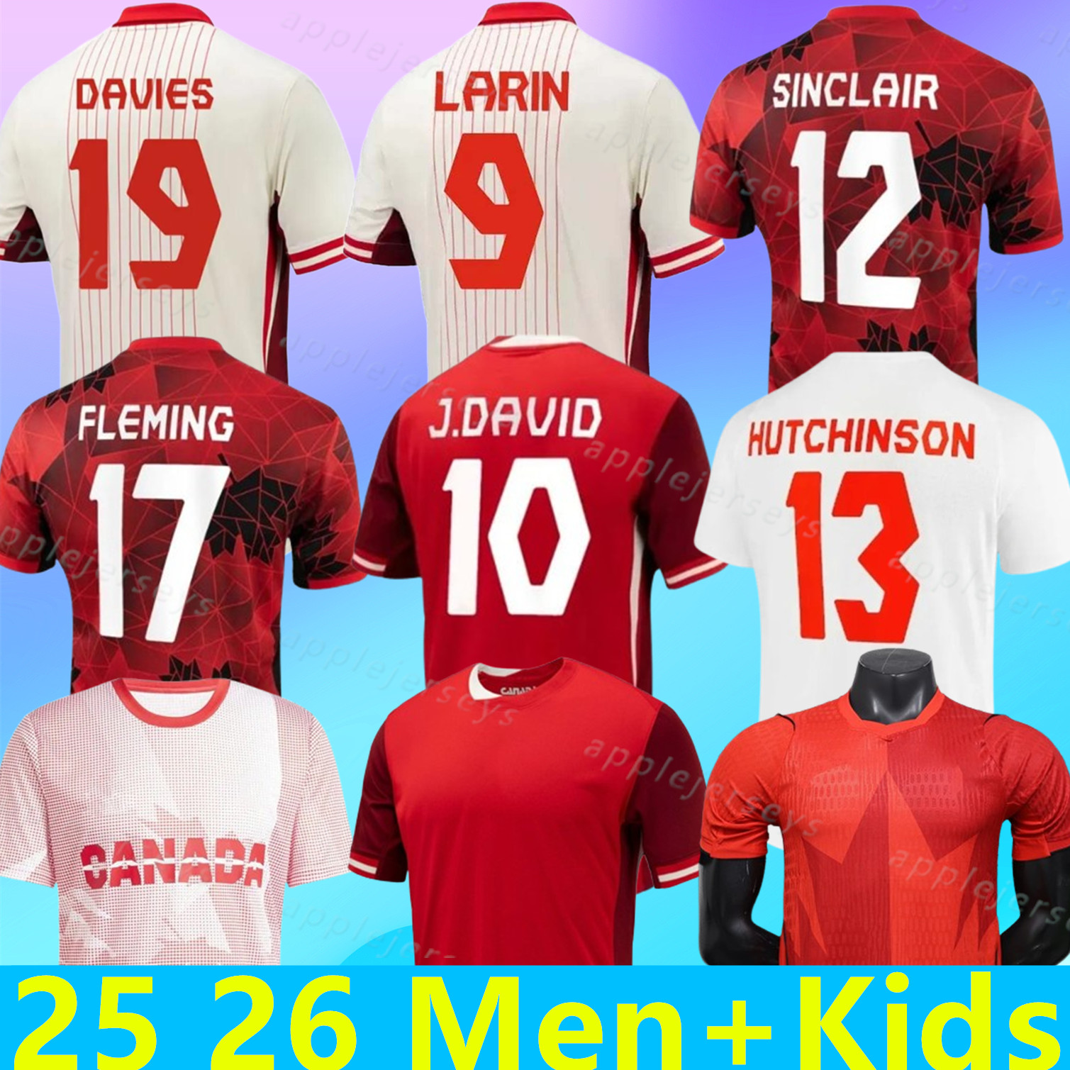 25 26 Canada Soccer Jerseys J.DAVID MEN KIDS KIT WOMEN Uniforms national team DAVIES LARIN UGBO CAVALLINI MILLAR EUSTAQUIO FRASER 2025 2026 football shirt T