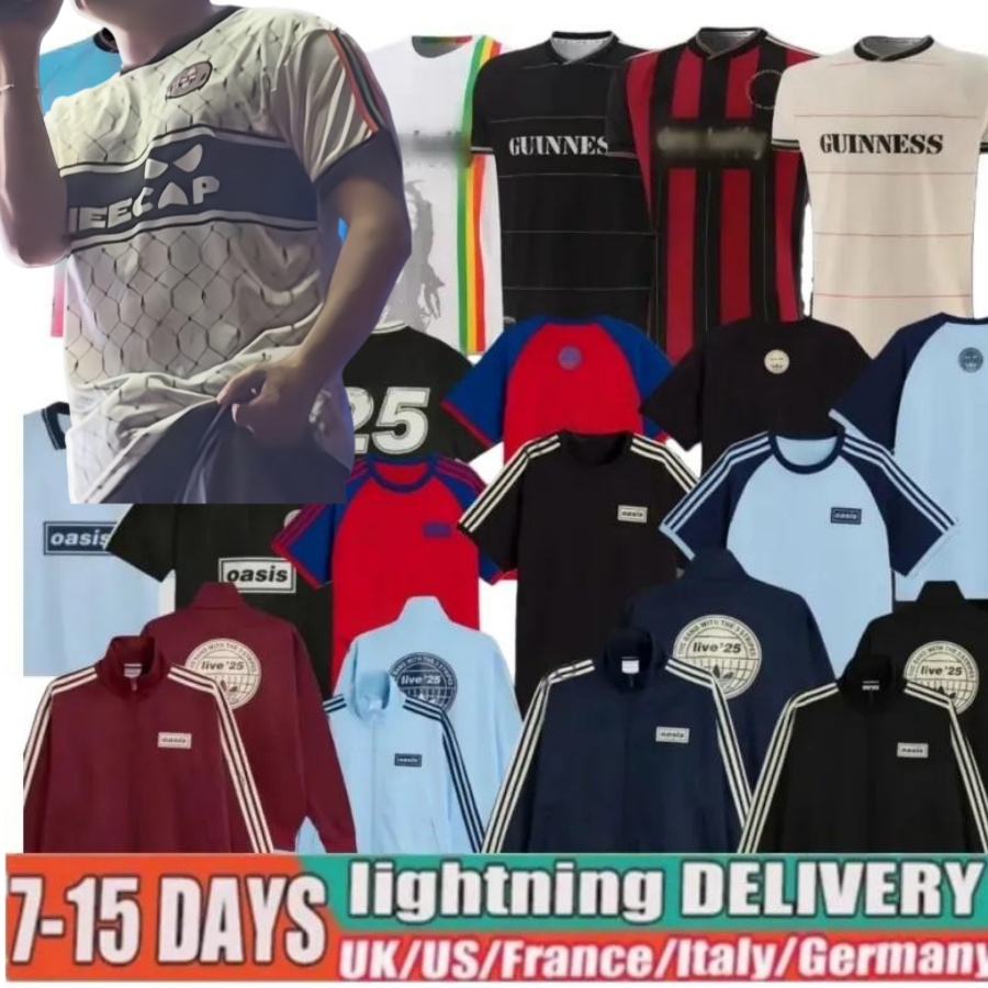 2025 Oasis Tour Jacquard Football Jersey Shirts Kit 25 26 Fontaines Dc Home Away Third Bohemians BLACK GUINNESS Soccer Jerseys 135th Anniversary Oasiss Live 787899