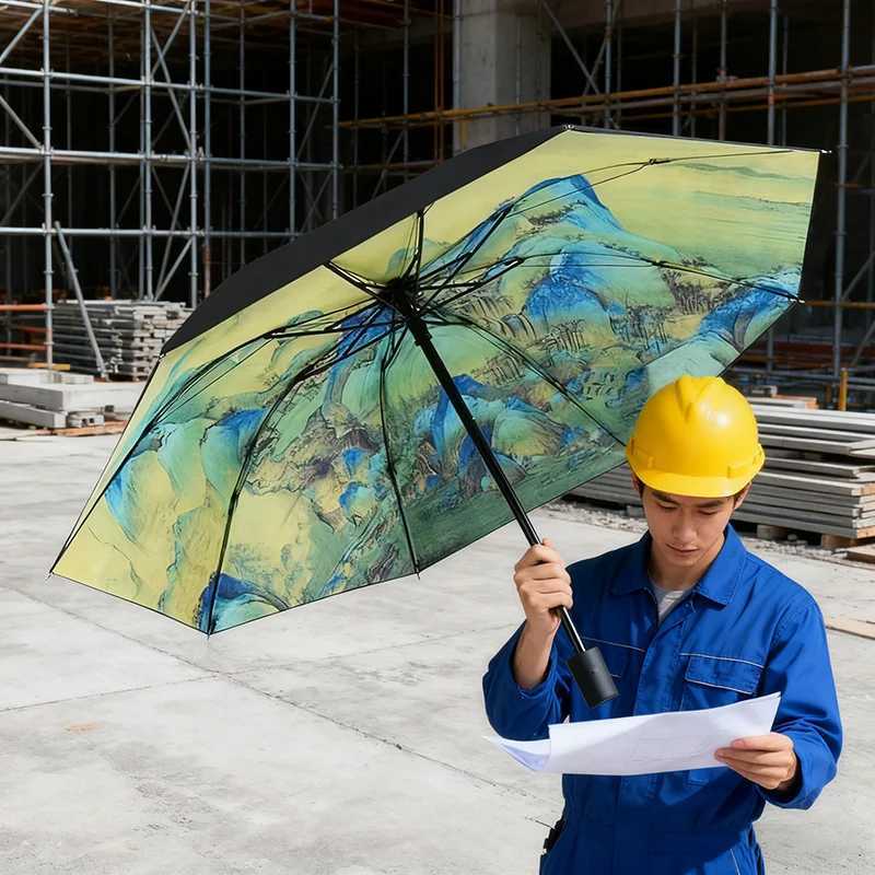 Manual umbrella sun umbrella parasol folding sun umbrella dual-purpose umbrella easy to store outdoor essential travel supplies C251117