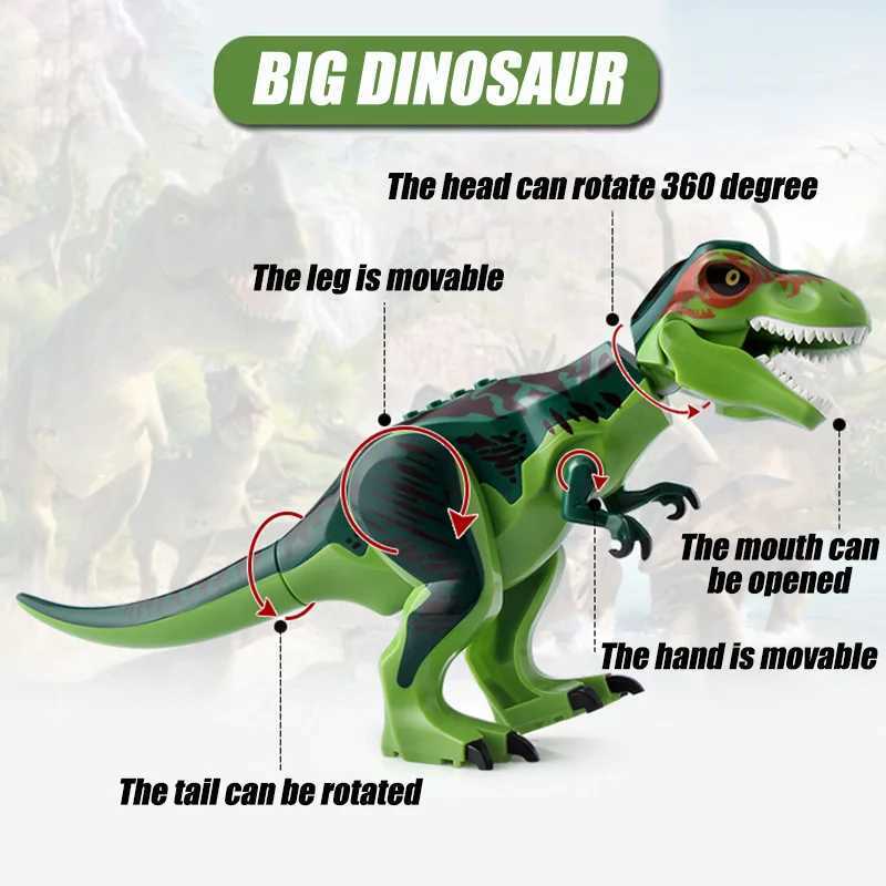 Jurassic Dinosaur World Large Dinosaur Characters Building Blocks Velociraptor T-Rex Triceratops Indominus Rex Childrens ToysY2504176X6K