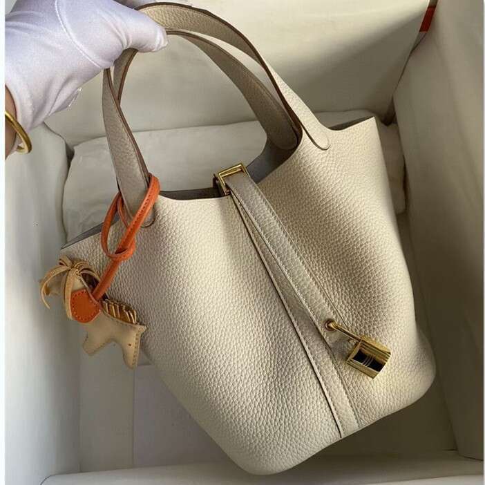 2025 Summer New Style Genuine Leather Bucket Bag for Women - Casual, Fashionable, Top-Grain Cowhide Handheld Market Basket Bag