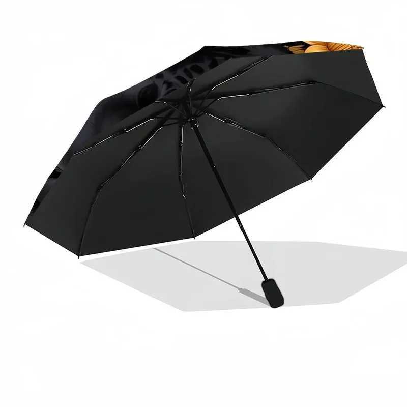 Football Design Folding Umbrella - Fashionable Auto-Open Design 8 Iron Ribs Plastic Handle Foldable Sunshade Perfect Gifts C251117