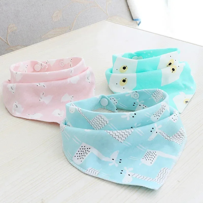 Baby girl boy cartoon feeding scarf bib collar Burp cloth Bandana Saliva towel cotton baby apron triangular 250414z