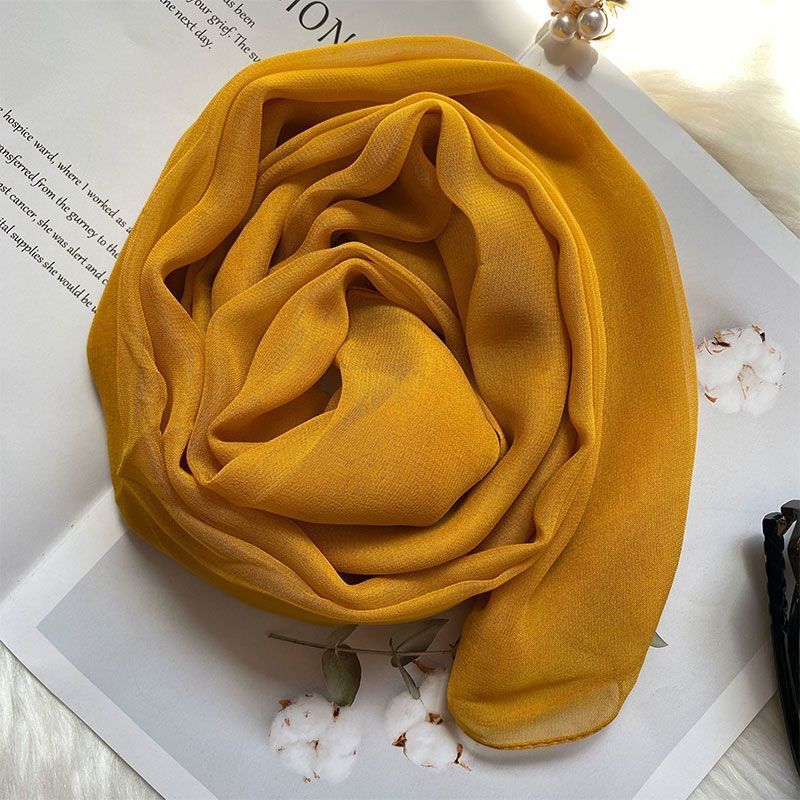 K424 Limited edition silk scarf for women, all-match mulberry silk scarf, summer solid color long shawl