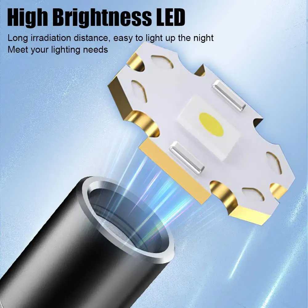 High Power Mini Flashlight Zoomable Pen Light Torch Pocket Medical Penlight MINI Torch Powerful Lamp 5Modes Bright Outdoor Light M251117