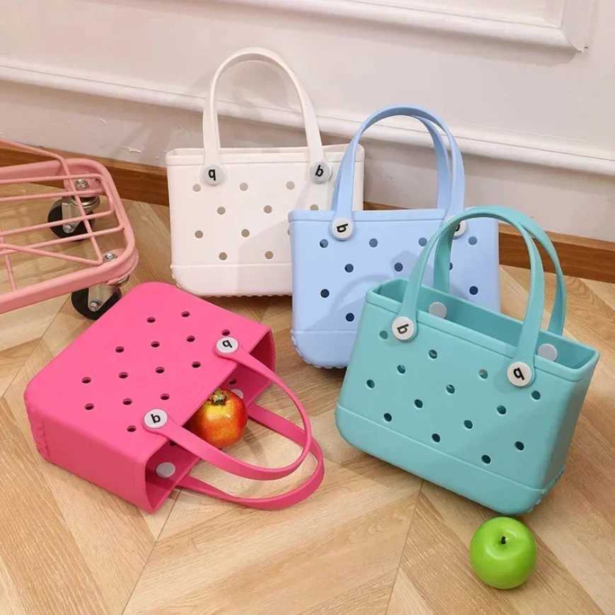 EVA waterproof summer storage basket mini beach bag suitable for children women shopping picnicking jelly handbag w250417