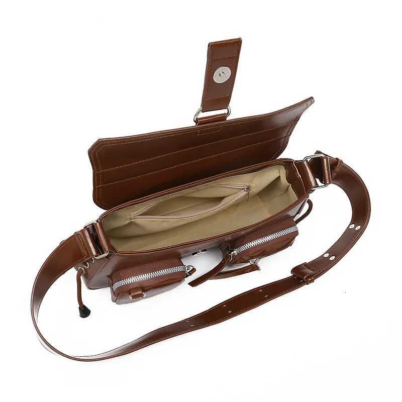 2025 new niche design motorcycle shoulder bag trendy cool and spicy girl armpit stick bagW251117