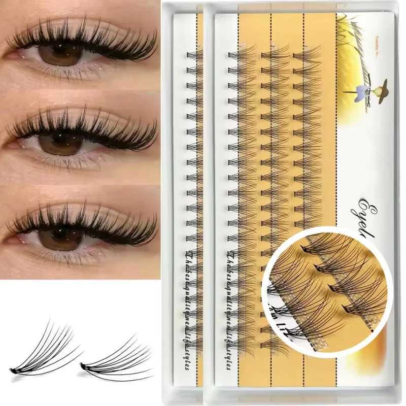 1 Box/60 Bunches Mink Eyelashes Natural 3D Russian Individual Eyelash extension 10D Eyelash cluster Makeup Tool Lashes WholesaleT251117