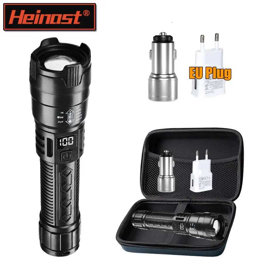 Portable Telescopic Zoom Handheld Flashlight 3 Lighting Modes Rechargeable Waterproof Torch With Power Display For Outdoor M251117