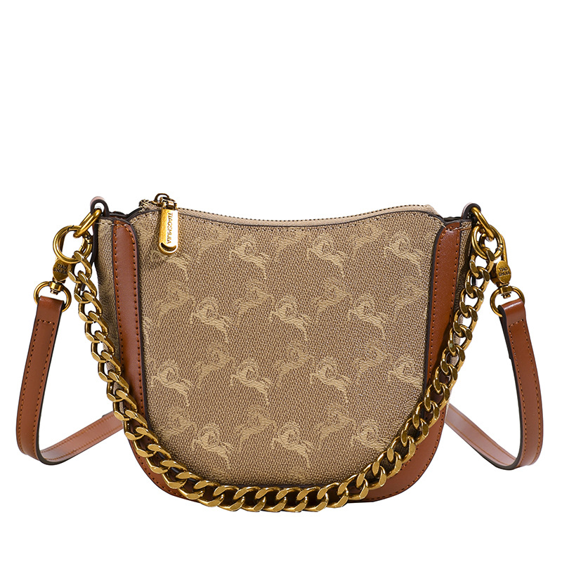 Free shipping new printed shoulder crossbody bag chain temperament handbag handbag texture small bag 2025s hot
