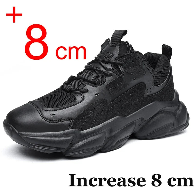 Men Sneakers Hidden Heels Elevator Shoes Plus Size 45 Heightening Shoes For Men Fashion Breathable 8cm 6cm Shoe 251114