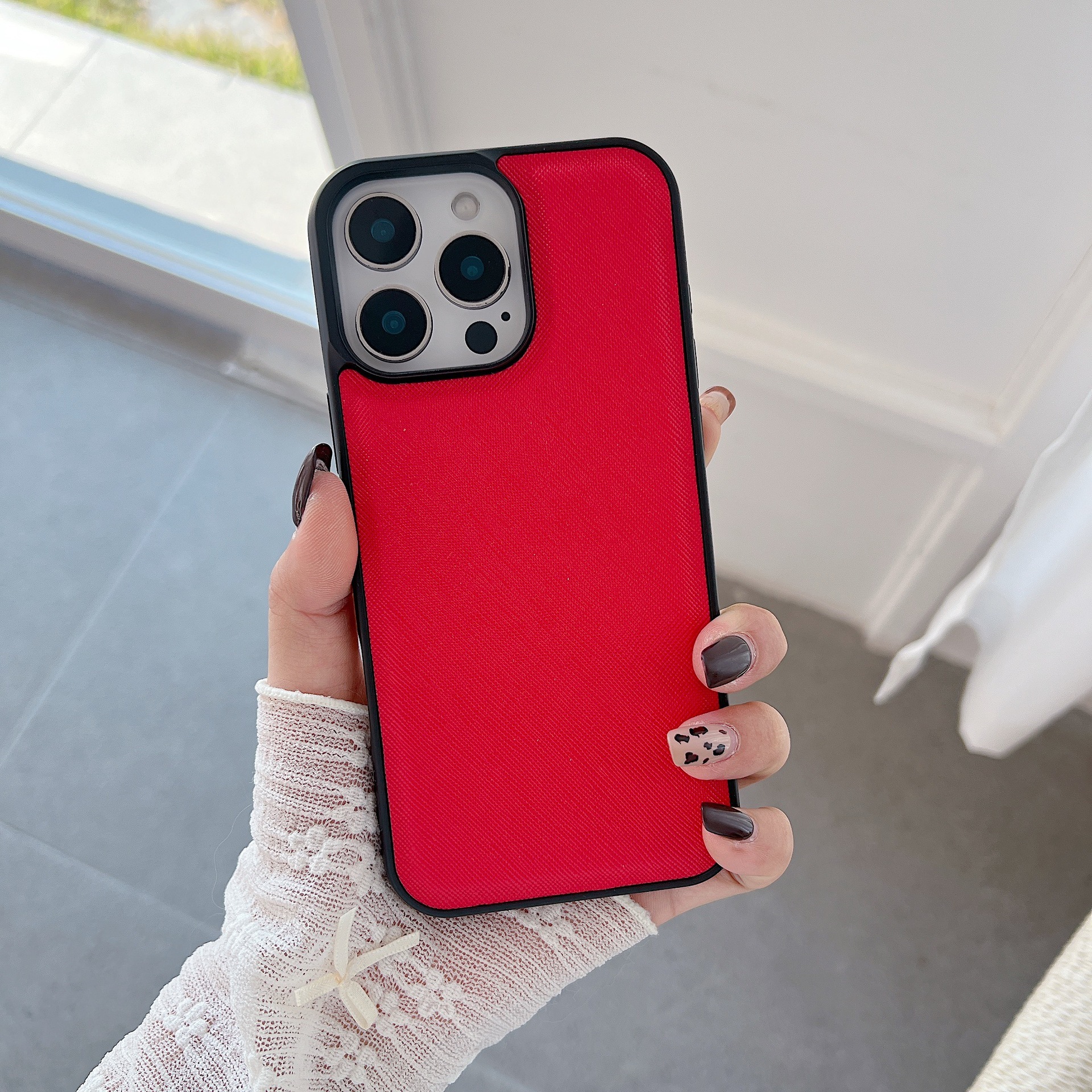 Two-tone Cross Pattern Compatible with iPhone 16 Pro Max Apple 16E Phone Case Full Coverage Anti-drop Protection