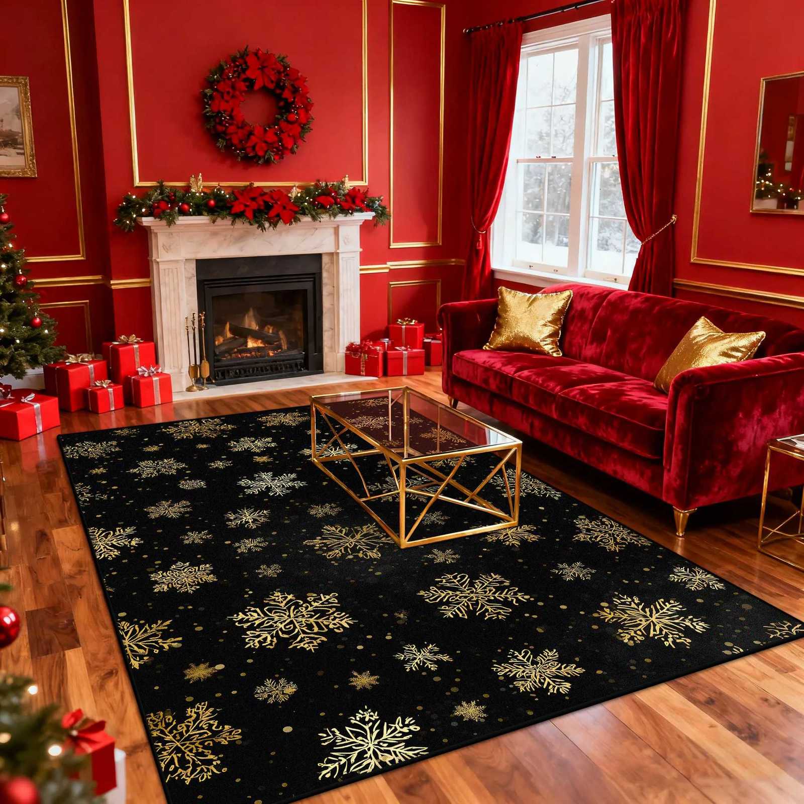 Nordic Christmas Aesthetics CARPET LIVE ROOM Fashion Home Decoration Bedroom Large Area Rugs Washable Antiskid Floor Mat BedsideM251117
