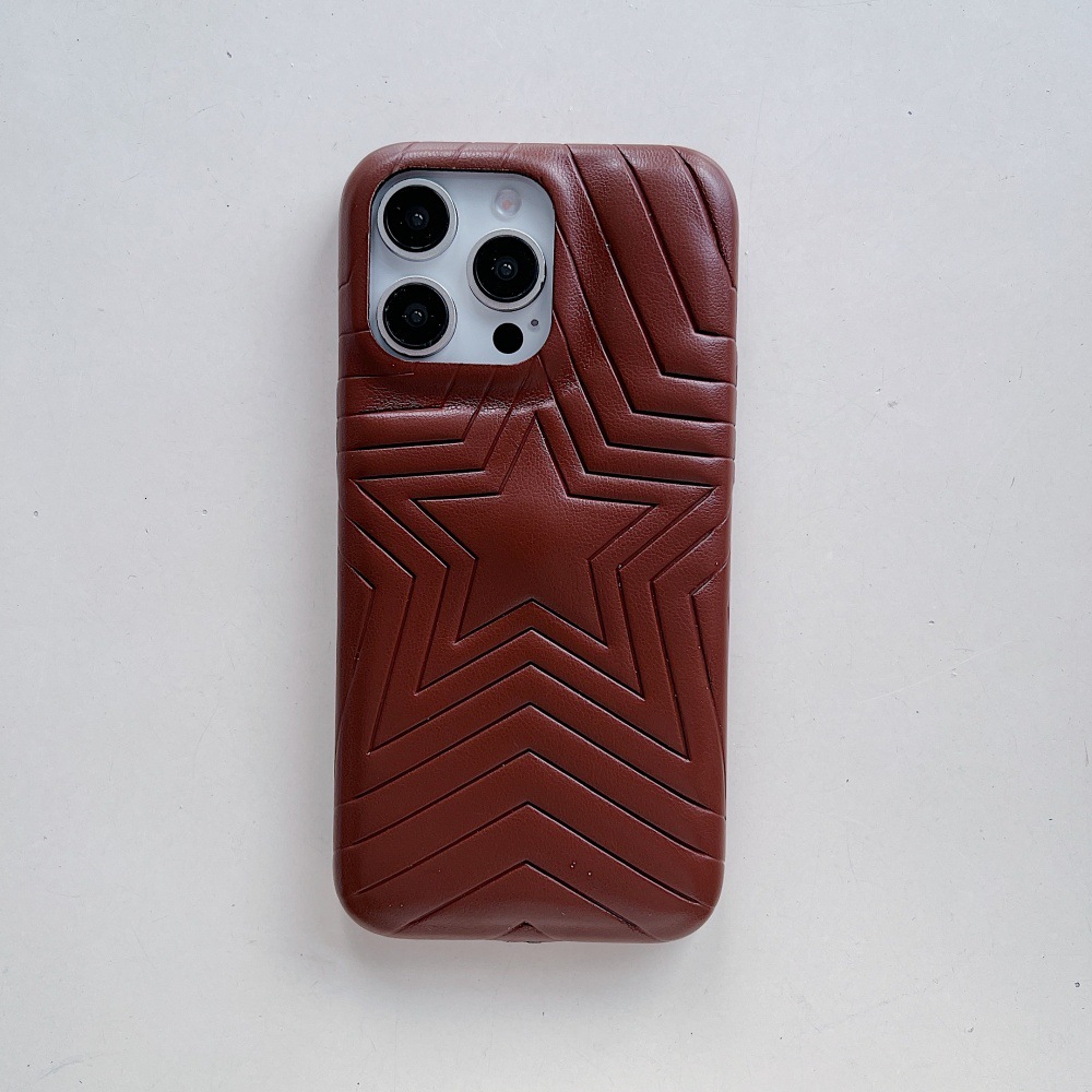 Line Five-Pointed Star Phone Case Compatible with iPhone 16/15 Pro Simple Solid Color Protective Cover iPhone 14 Cartoon