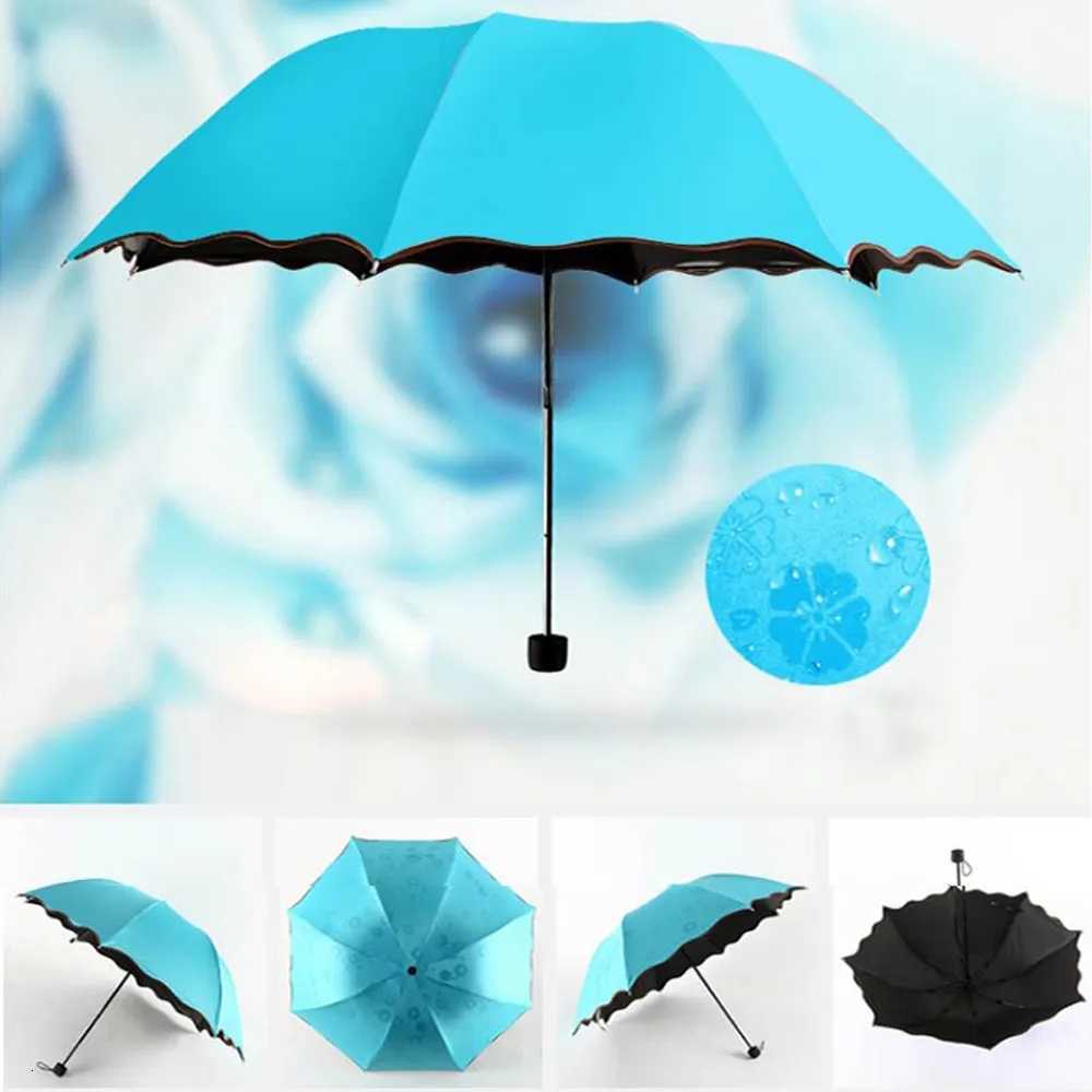 Lady Magic Flowers Umbrella Travel Parasol Folding Rain Windproof Umbrella Folding Anti-UV Sun/Rain Umbrella C251117