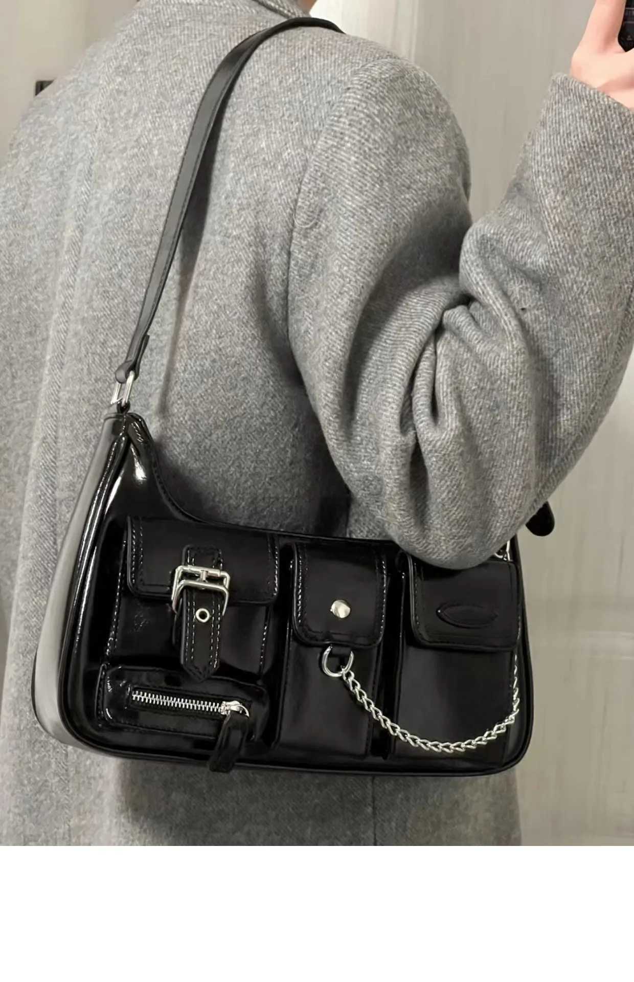 JIAERDI Vintage Y2k Handbags Women 2025 High Street Zipper Casual Solid Messenger Bag Ladies Moto Biker Bolso Mujer AestheticW251115
