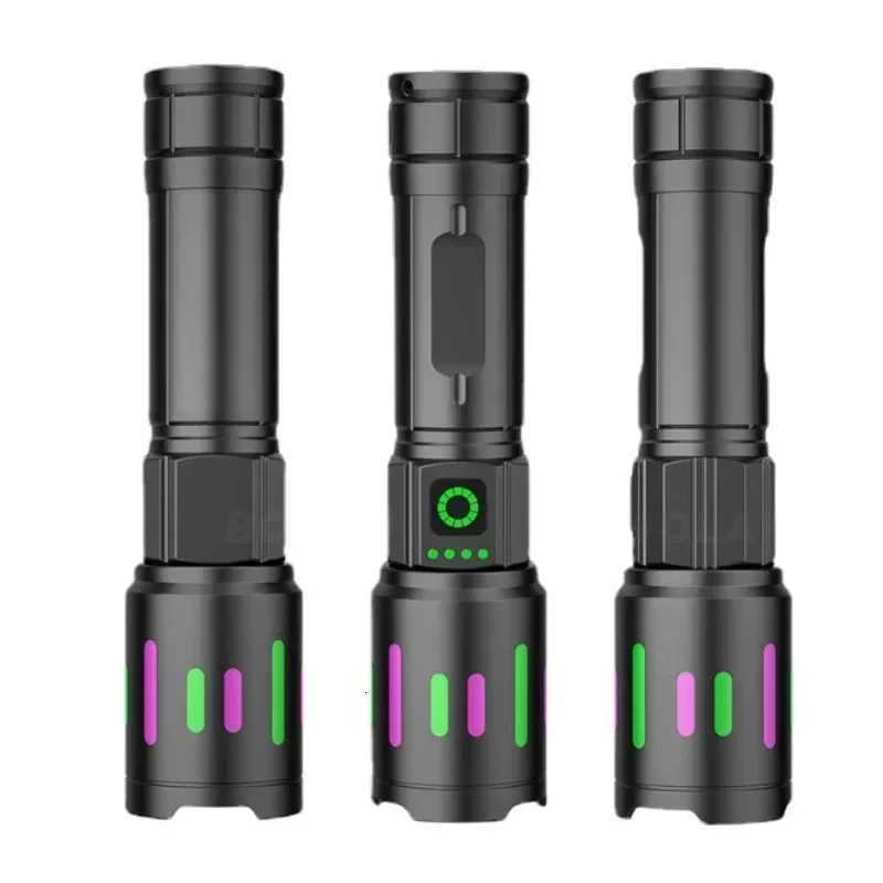 High-power Bright LED Flashlight USB Charging Telescopic Zoom Long-distance Portable Lighting Tactical Lantern Camping Light M251117