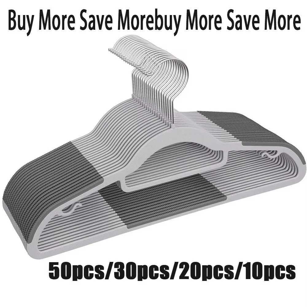50pcs Household Clothing Storage Anti Slip Scratch Resistant Shoulder Corner Drying Rack Heavy Duty Standard Plastic Hangers C251117