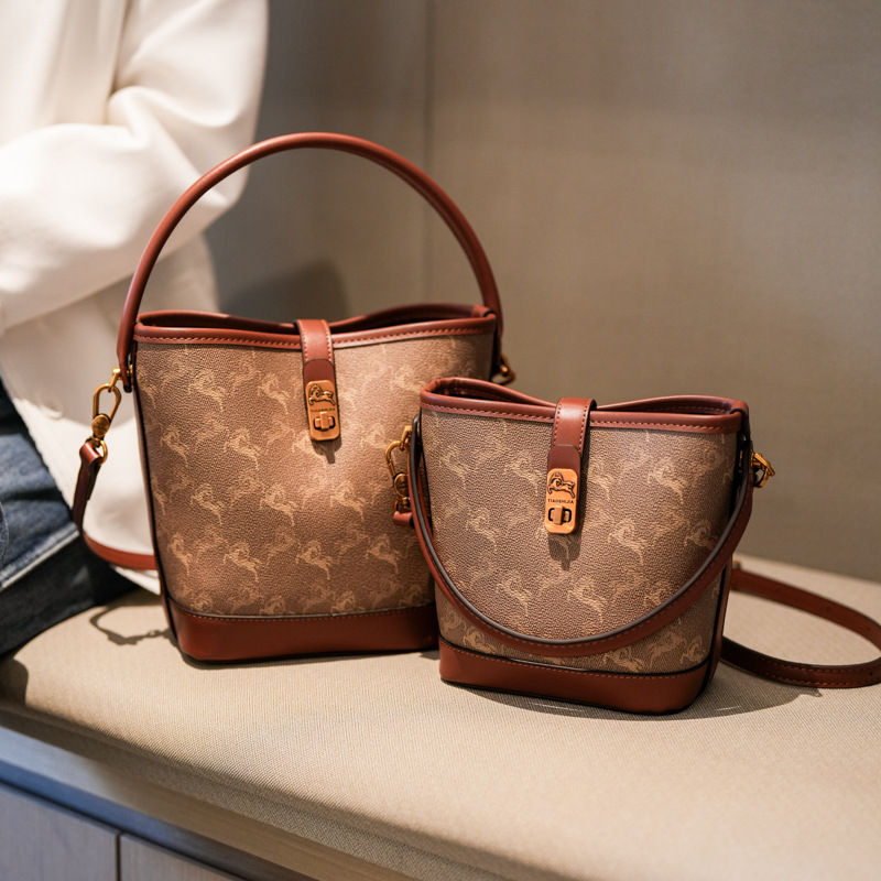Free shipping bag, women's elegant bucket bag, versatile and fashionable single-shoulder crossbody bag for ladies 2025s hot