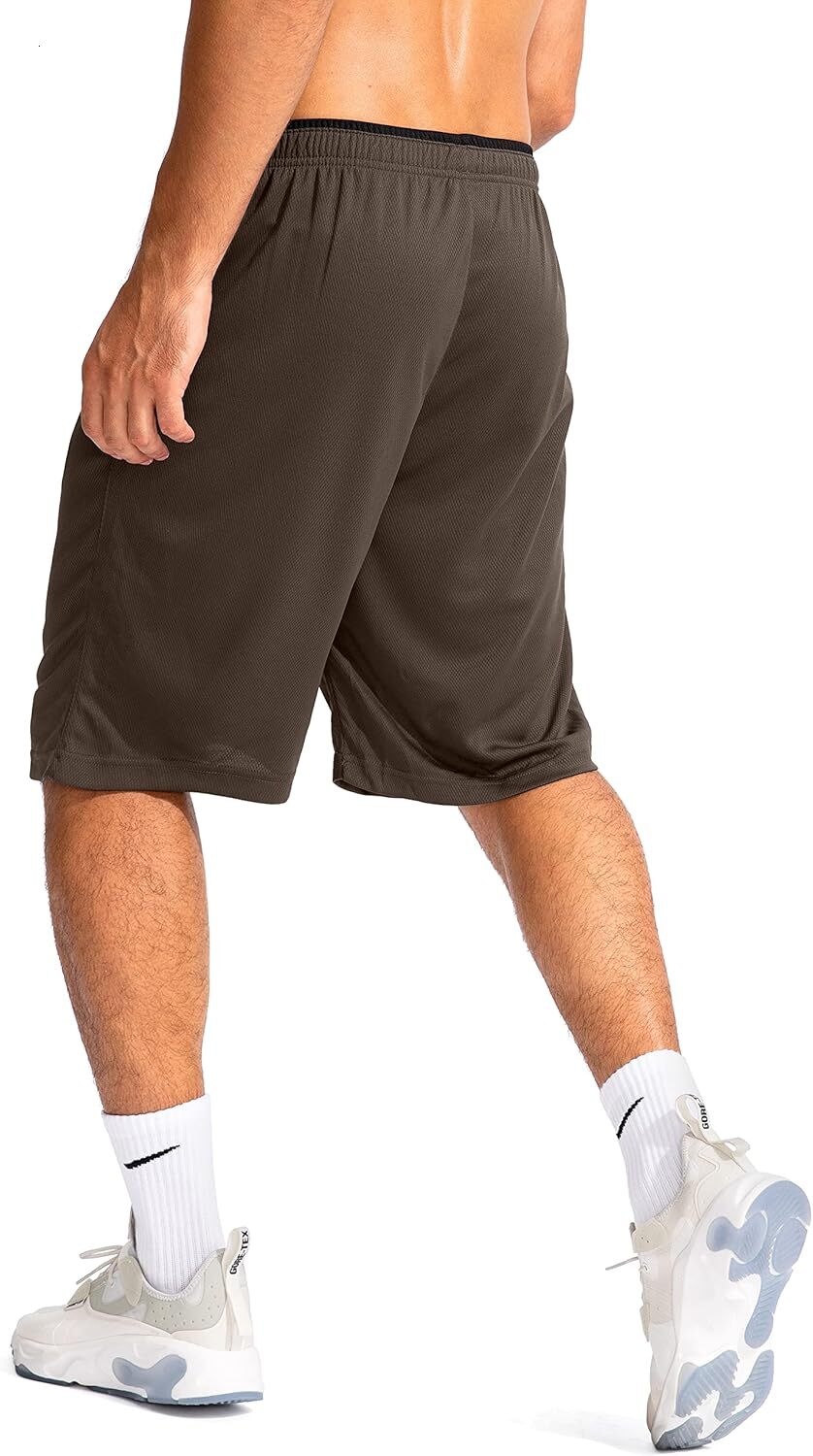 Men's basketball with zippered pockets, lightweight and quick drying, 27.94 cm long, men's sports gym shorts
