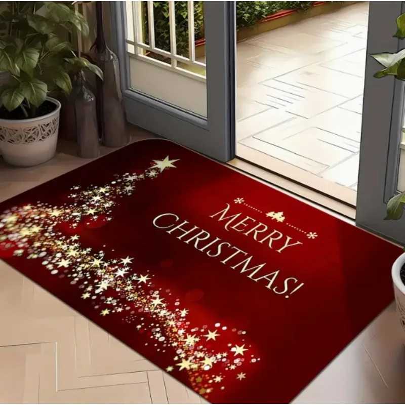 Happy Christmas Sparkling Star Pattern Door Mat Is A Wonderful Christmas Gift Mat That Home and Christmas Decoration DoorwaysM251117