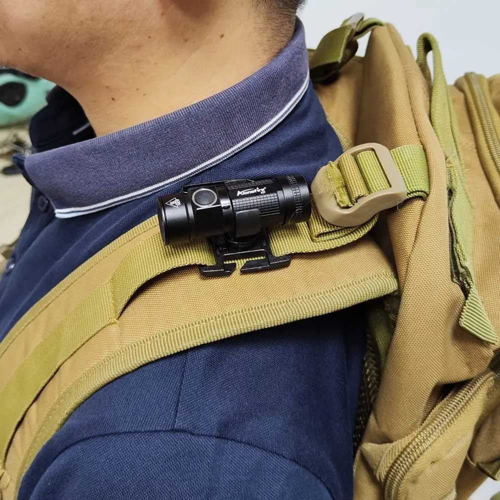 360 Swivel U Ring Clip XPG LED Portable Mini Flashlight 12 Hours Work Outdoor Backpack Hat Pocket Hiking Torch C123A Battery M251117