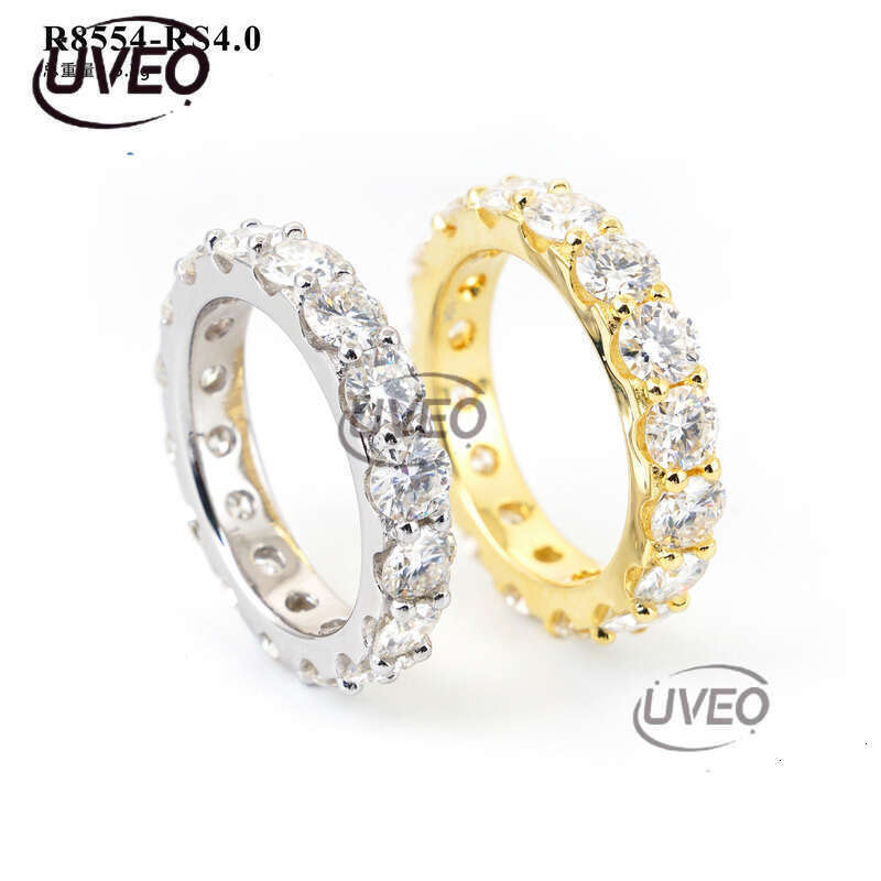 Jewelry 925 VVS Moissanite Ring Iced Out Gold Moissanite Diamond Hiphop Pass Dias Tester Mens Couple Sterling Silver