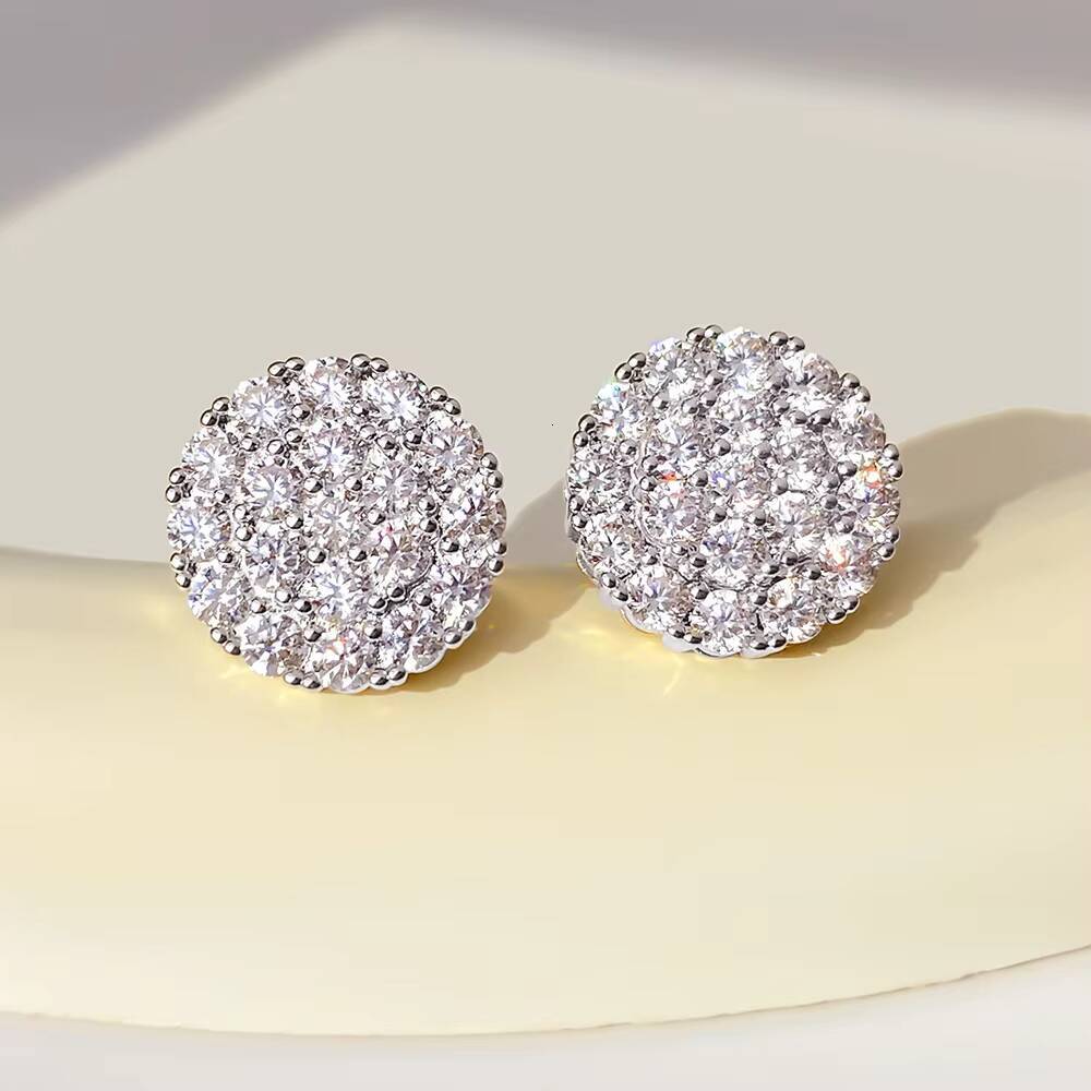 For FOXI 925 Sterling Silver Zirconia Stud Earrings for Women Gold Rhodium Plated for Anniversary Party Gift