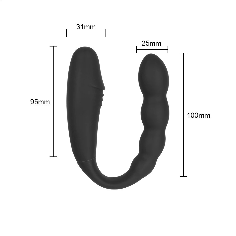 Double head vibrator wireless control fake penis Gspot vaginal clitoris anal massage Ushaped sex toy 250417