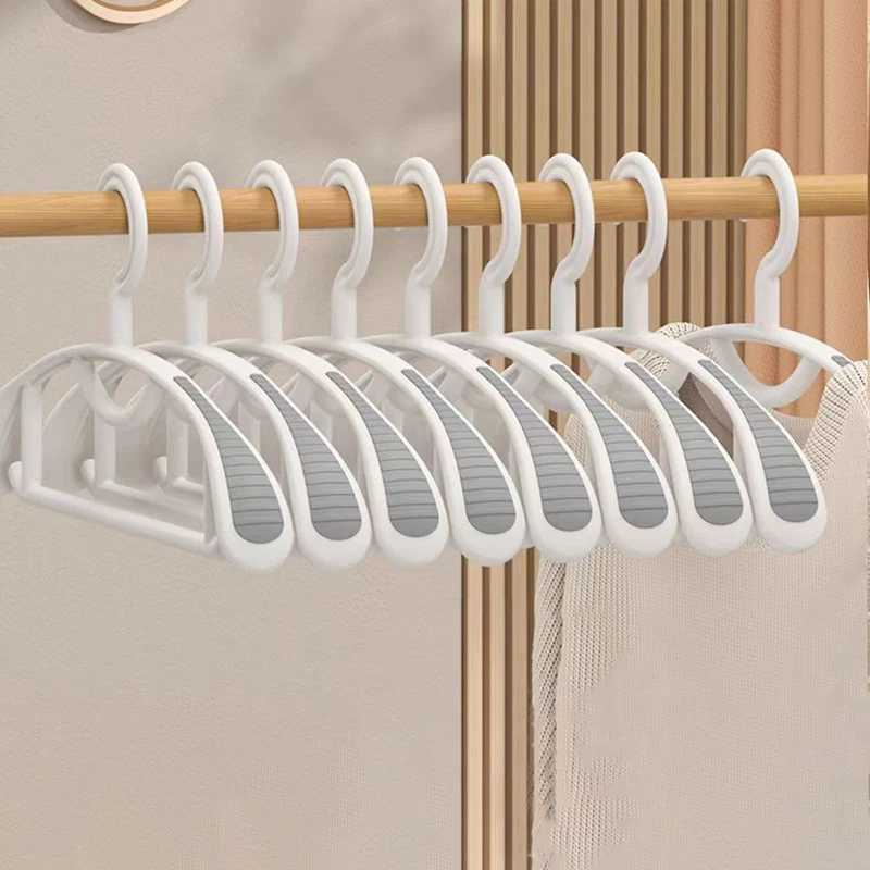 10PCS Household Clothes Drying Hanging Rack Adult Wide Shoulder Thickened Non-slip Plastic Hangers C251117