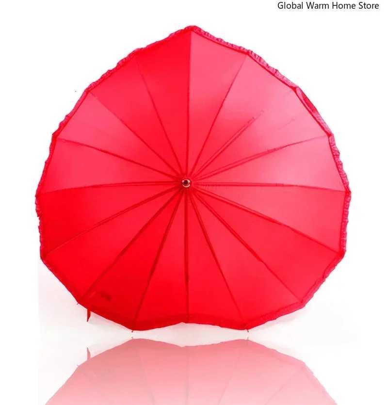 Heart Shaped Love Red Umbrella for Men and Women Adult Bridal Wedding Gift Waterproof Wind Resistant Creative Rain C251117