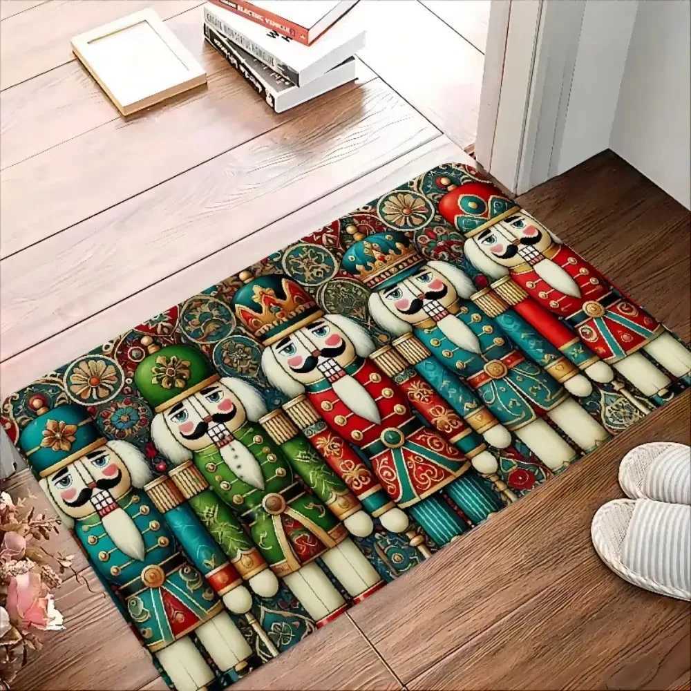 VIKAMA Christmas Nutcracker Non-Slip Door Mat - Indoor Welcome Rug for Living Room Bedroom Entrance Home DecorM251117