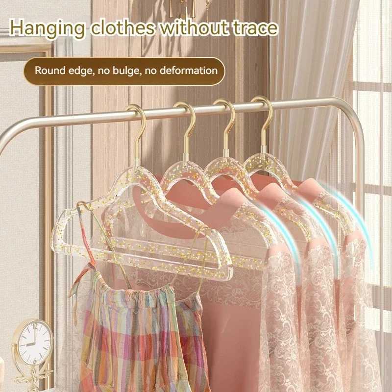 Acrylic Transparent Glitter Hanger Clothes Non-slip Rack Dry and Wet Wardrobe Home Storage Organization Space Saving Hanger C251117