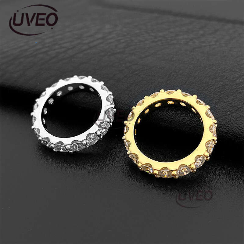 Jewelry 925 VVS Moissanite Ring Iced Out Gold Moissanite Diamond Hiphop Pass Dias Tester Mens Couple Sterling Silver