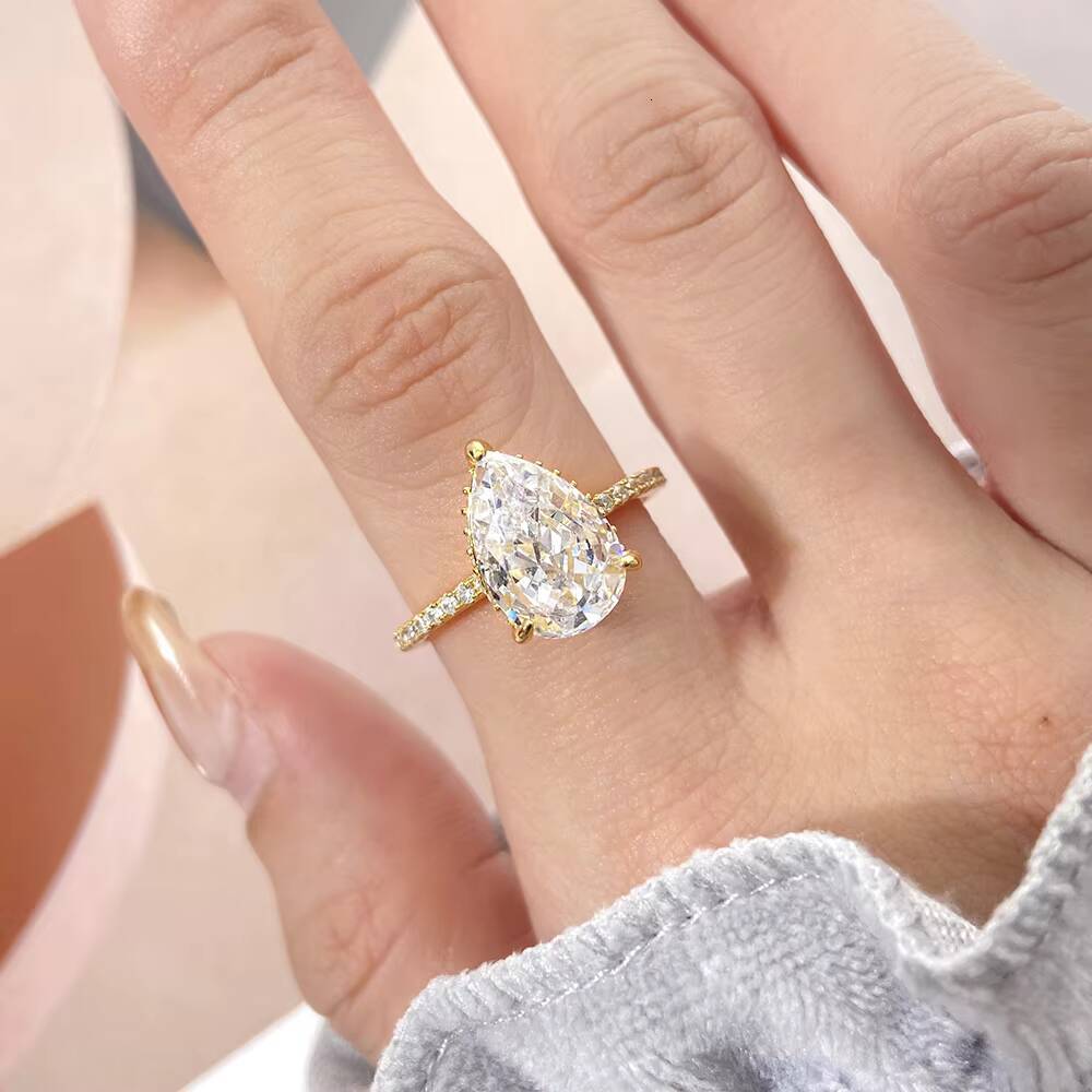 FOXI High Quality Engagement Rings Jewelry Women Ice Crushed Cut 8A Zircon 925 Sterling Silver Casual Rings for Ladies