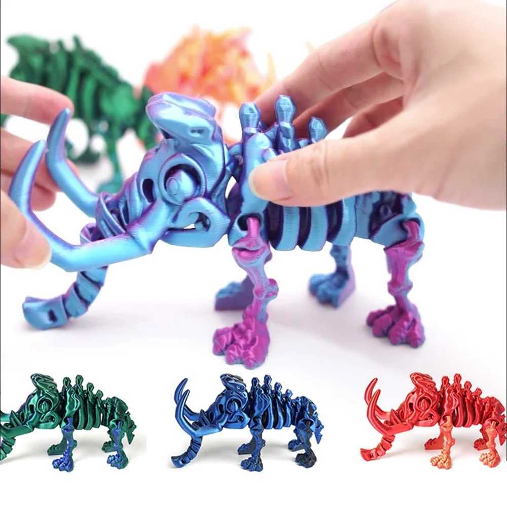 3D printed mammoth toy model multifunctional mobile organic animal decoration desktop creative novel toyY250417OVG5