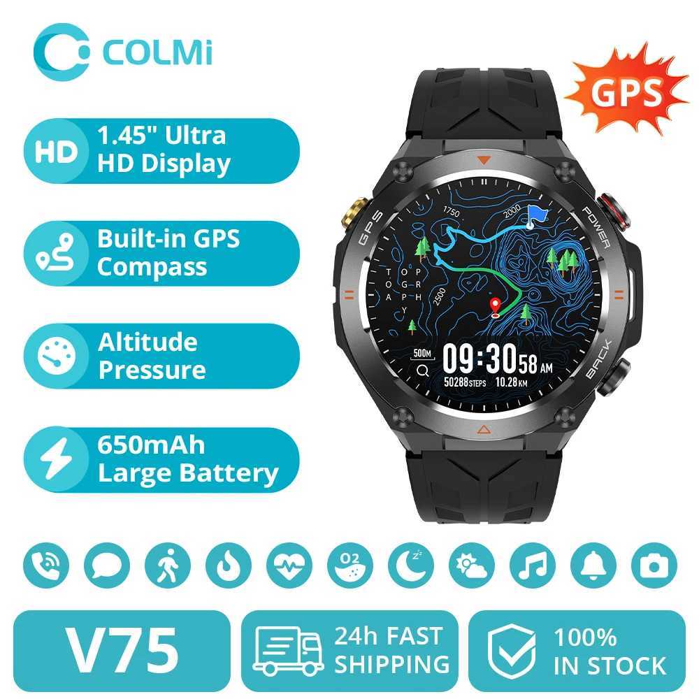 2024 COLMI V75 GPS Smart Watch 145 Ultra HD Display Built-in GPS Compass Make/Receive Phone Calls Smartwatch 650mAh BatteryM251117