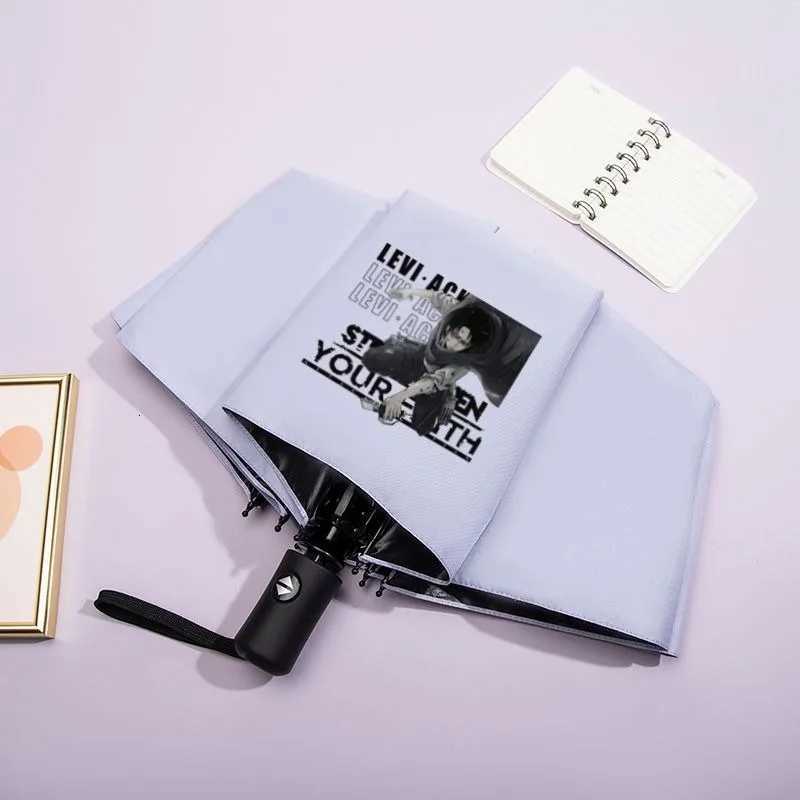 Blue Black Purple WhiteShingeki no kyojinAttack On TitanAnimeWindproof Anti-UVAutomatic Rain Compact Umbrella for Woman Man C251117