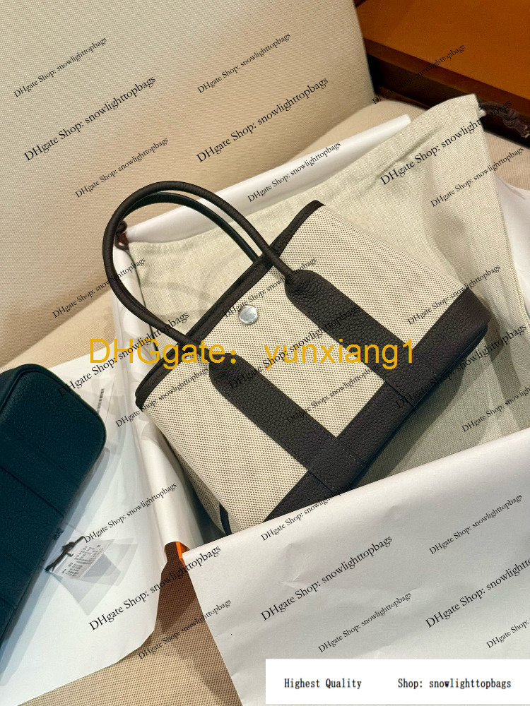 Designer Bag New Handmade Garden Bag Mini 23cm Canvas Leather Patchwork Leather Negonda Leather Hand-held Shopping Bag