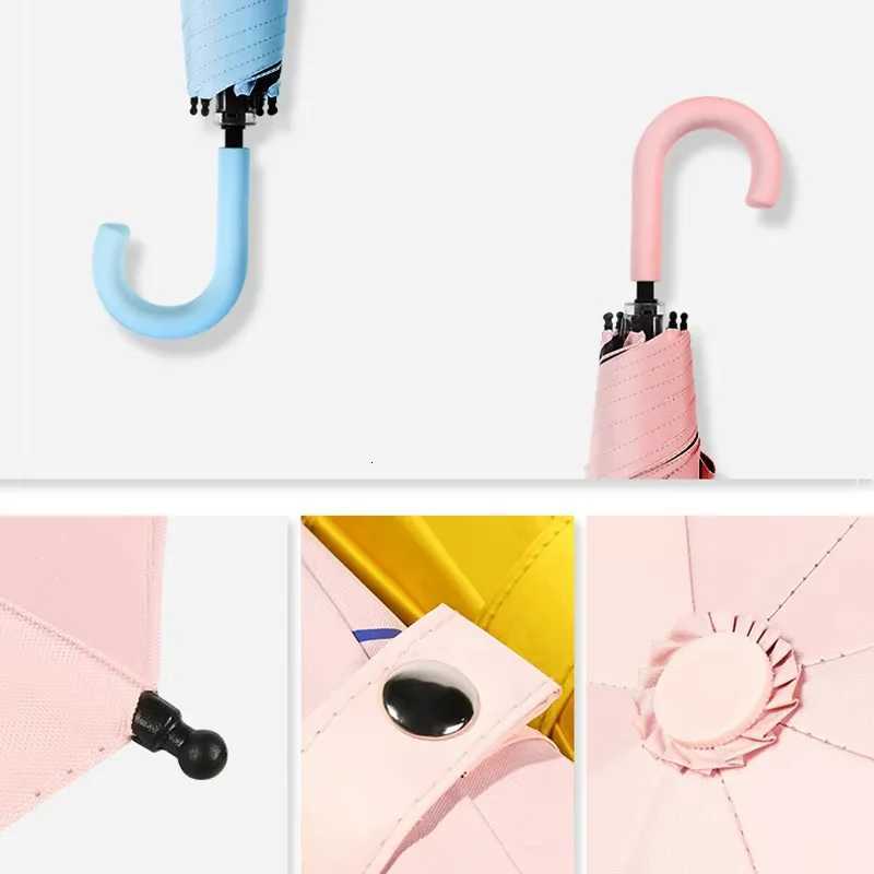 UV Proof Umbrella U-shaped handle Portable Outdoor 3 Folding Waterproof Umbrella Pink Umbrella for Women C251117