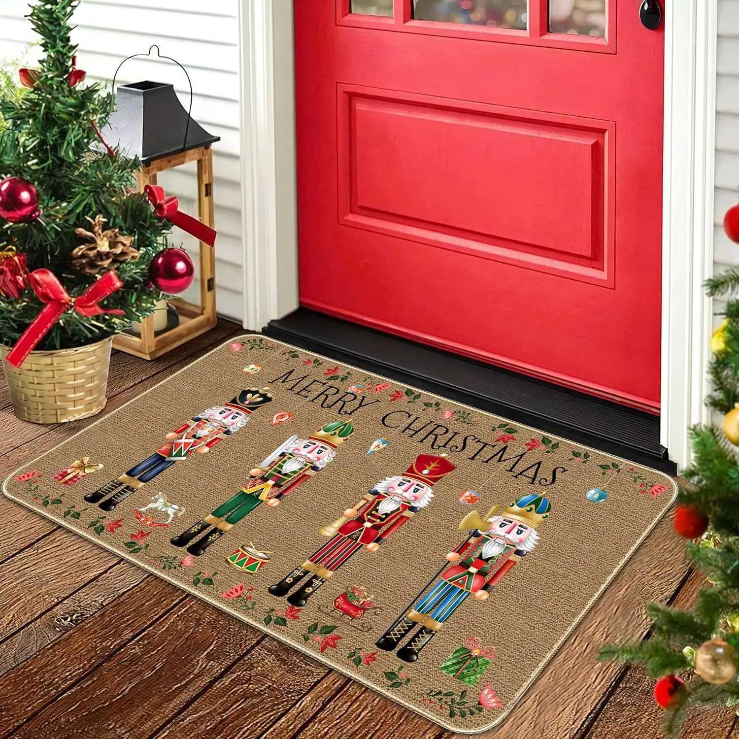 Nutcracker Carpet Entrance Hallway Wear-Resistant Door Mat Indoor/Outdoor Christmas Decorative Floor Mat Home DecorM251117